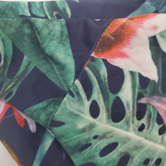 Cupshe Women's Green Multi Tropical Floral Pull On Swim Bikini Bottoms Size M - Picture 4 of 5